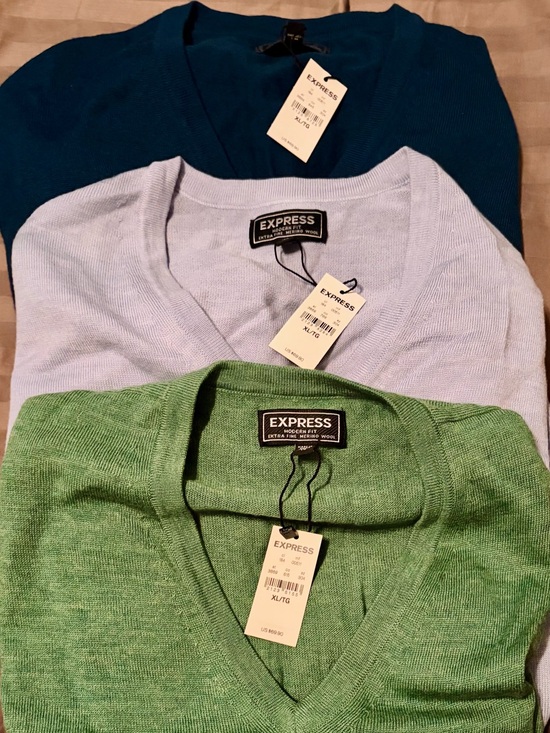 Express Other - Bundle 3! Express Men’s Merino Wool V-Neck Sweaters XL NWT